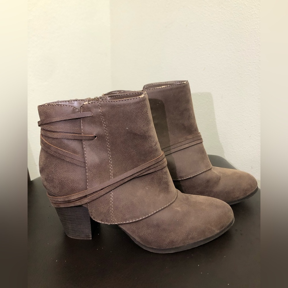 Fergalicious Taupe Ankle Booties